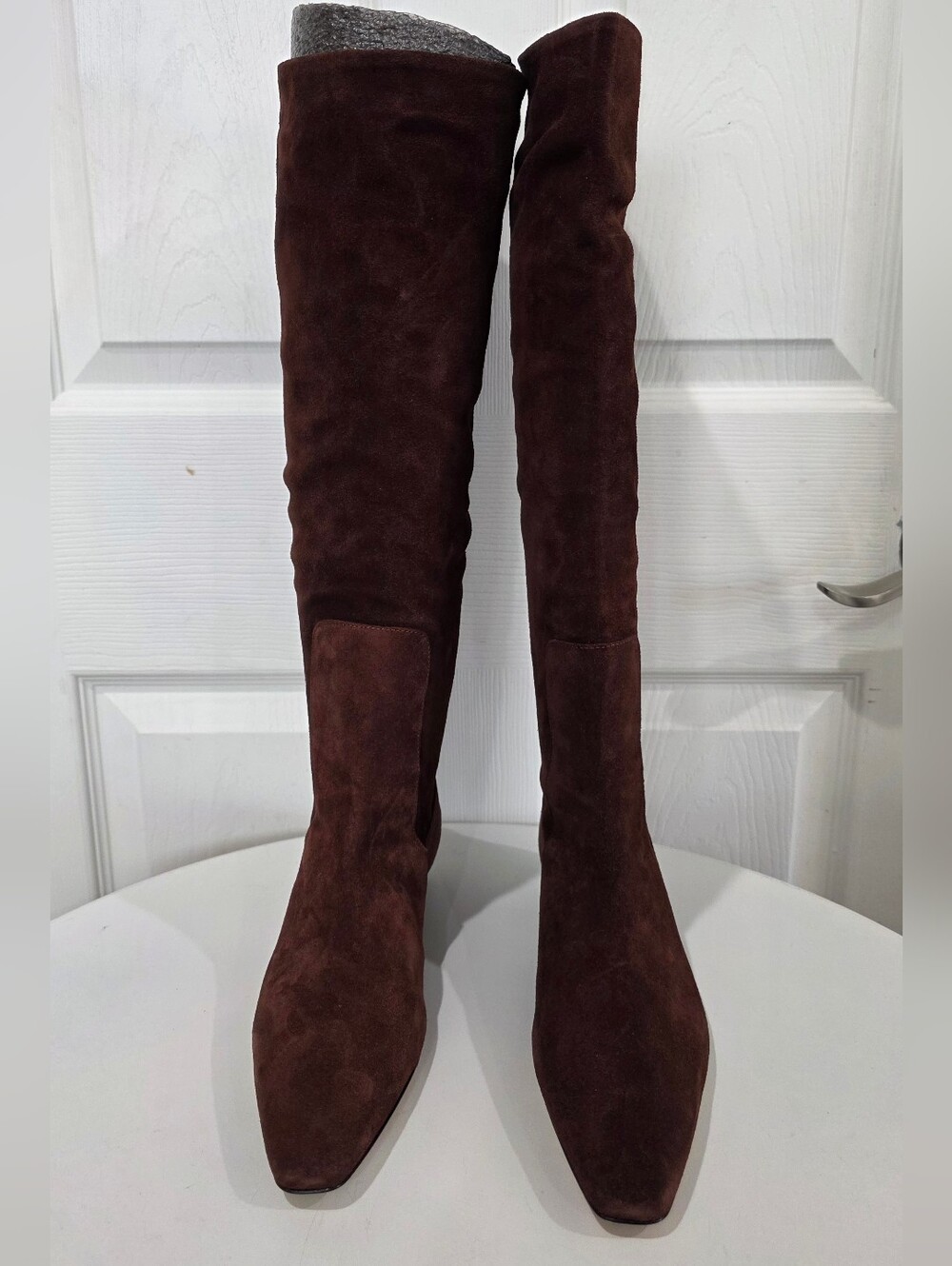 Staud Wally Flat Brown Suede Knee-High Boots - Picture 2 of 7